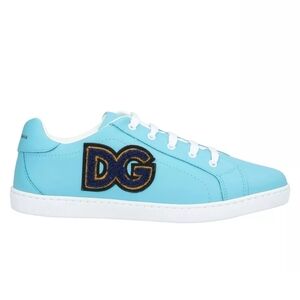 Dolce And Gabbana Vibrant Blue Sneakers with Sporty Low-Top Design